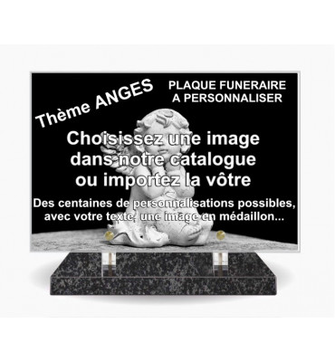 PLAQUE FUNERAIRE 30X20 SOCLE IMPALA THEME ANGES