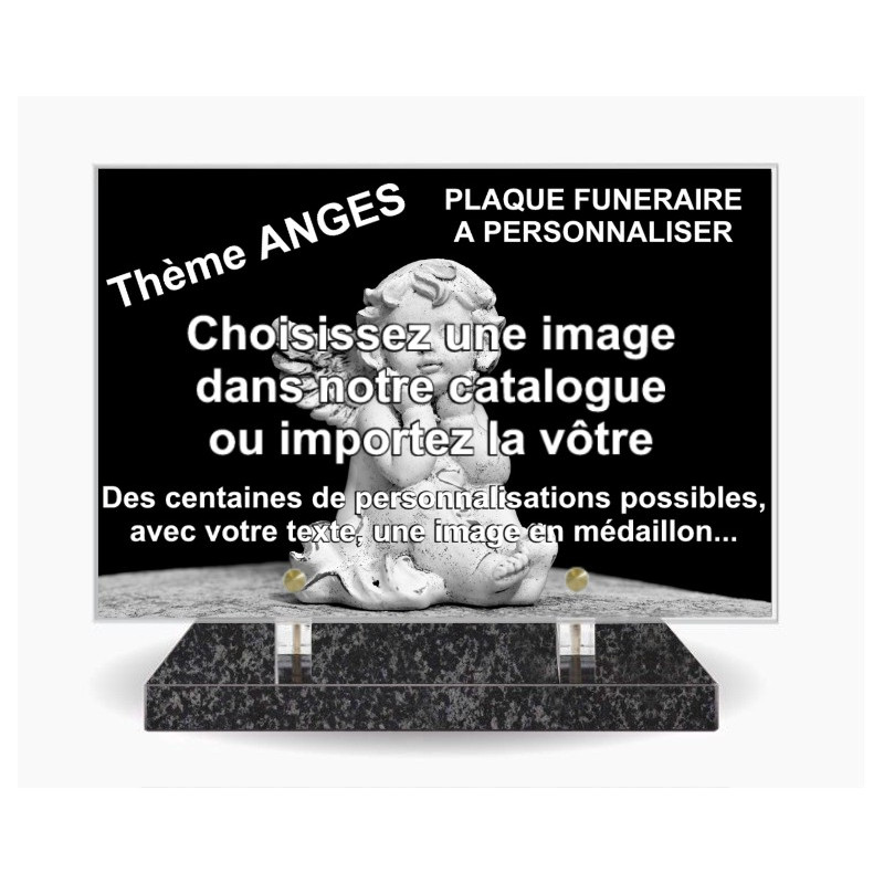 PLAQUE FUNERAIRE 30X20 SOCLE IMPALA THEME ANGES
