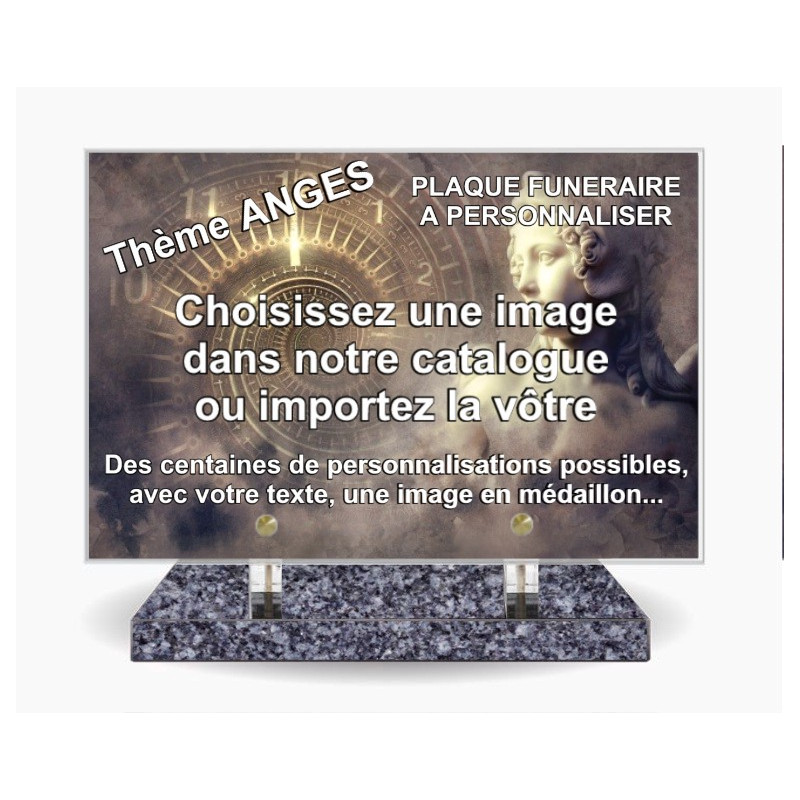PLAQUE FUNERAIRE 30X20 SOCLE LANHELIN THEME ANGES