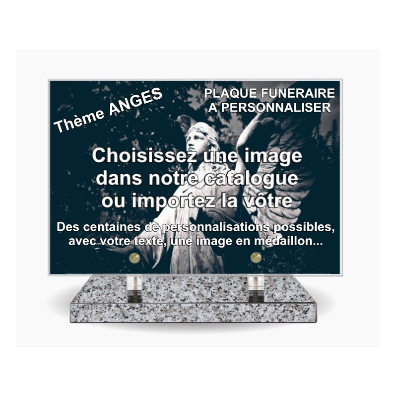 PLAQUE FUNERAIRE 30X20 SOCLE TARN THEME ANGES