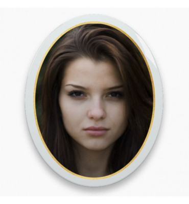 MEDAILLON OVAL COULEUR 1 PERSONNE FILET OR