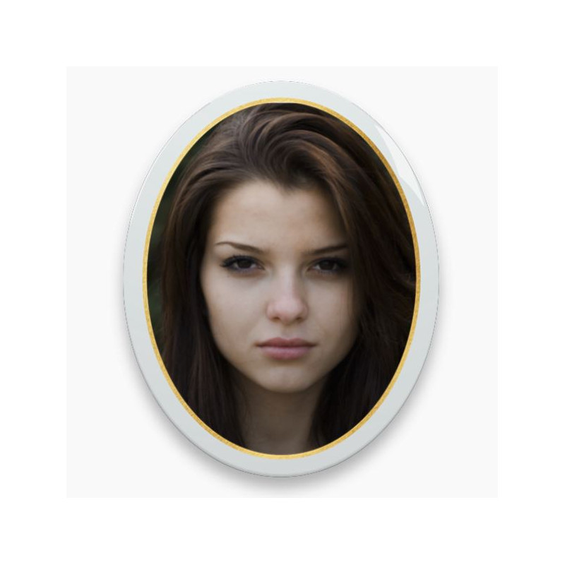 MEDAILLON OVAL COULEUR 1 PERSONNE FILET OR