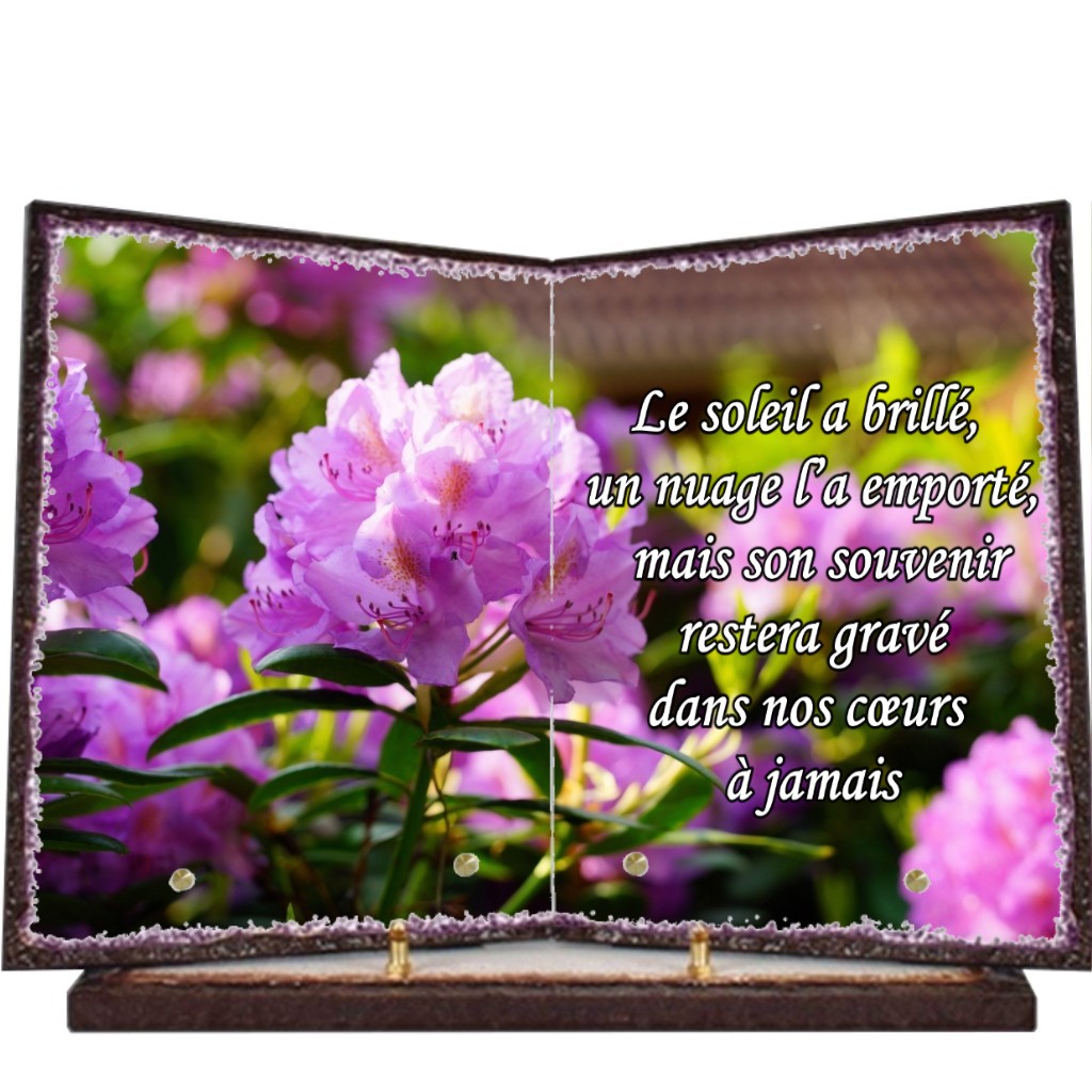 Plaque funéraire en lave émaillée personnalisable