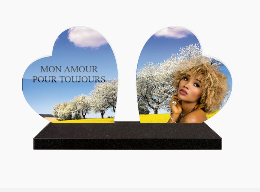 Plaque Altuglas CA7 30x14 Double coeur 17x17